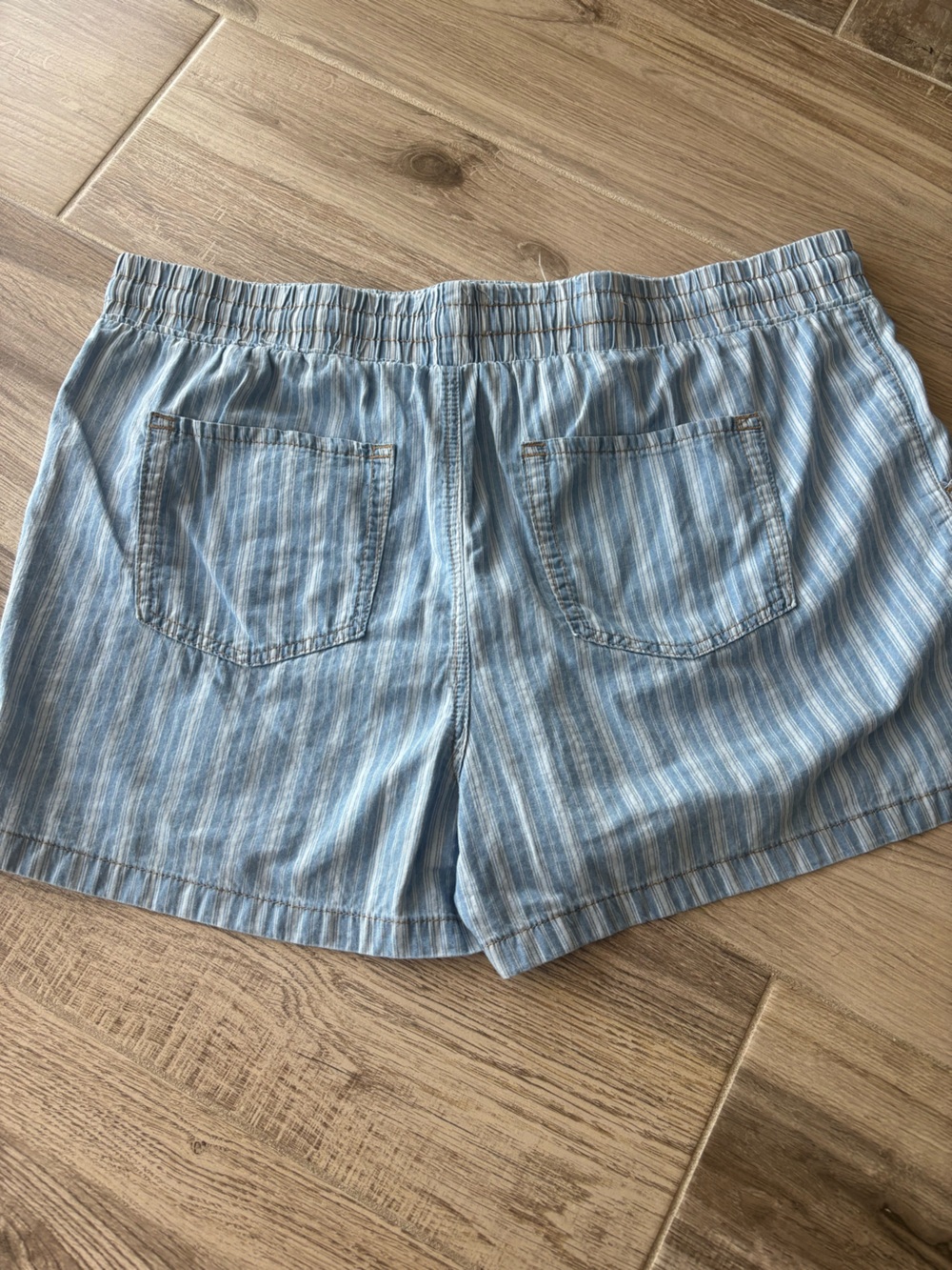 Maurices Light Blue & White Striped High Waist Shorts size XL - Picture 2 of 4